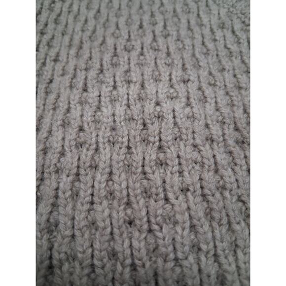 McDuff Neutral Tan Open Snap Front Poncho Wool Cashmere Mock Neck Sweater S/M - Picture 7 of 16